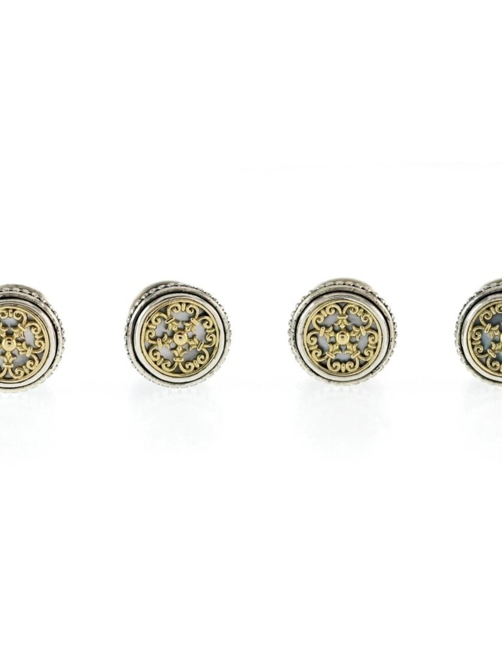 KONSTANTINO 925 Sterling Silver 18K Gold Tuxedo Studs